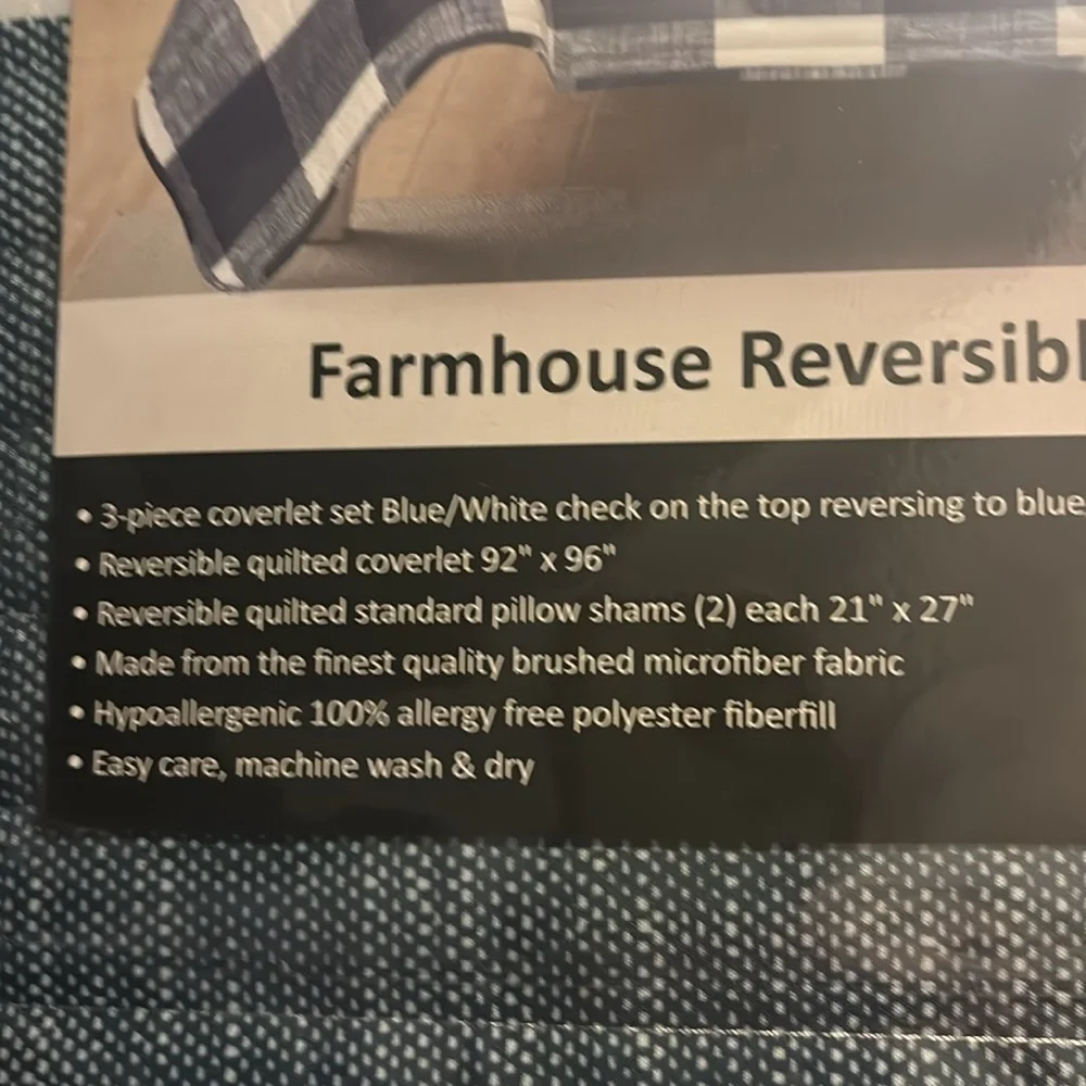 Grace Elizabeth Luxury Linens Queen Farmhouse Reversible Quilted Coverlet Set